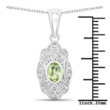 0.55 Carat Genuine Peridot and White Topaz .925 Sterling Silver Pendant