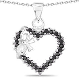 0.42 Carat Genuine Black Diamond .925 Sterling Silver Pandent