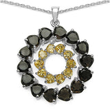 12.30 Carat Genuine Smoky Quartz & Citrine .925 Sterling Silver Pandent
