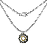 12.30 Carat Genuine Smoky Quartz & Citrine .925 Sterling Silver Pandent