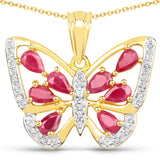 2.05 Carat Genuine Johnson Ruby and White Diamond .925 Sterling Silver Pendant