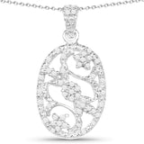 0.26 Carat Genuine White Diamond .925 Sterling Silver Pendant