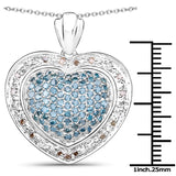 0.80 Carat Genuine Blue Diamond and Brown Diamond .925 Sterling Silver Pendant