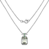 10.14 Carat Genuine Green Amethyst & Emerald .925 Sterling Silver Pandent