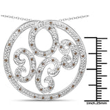 0.22 Carat Genuine Brown Diamond .925 Sterling Silver Pendant