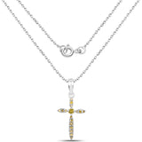 0.22 Carat Genuine Yellow Diamond .925 Sterling Silver Pendant
