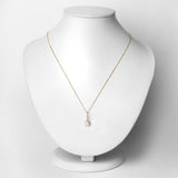 0.53 Carat Genuine Ethiopian Opal and White Diamond 10K Yellow Gold Pendant