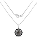 3.70 Carat Genuine Black Rutile and Black Spinel .925 Sterling Silver Pendant