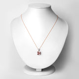 3.27 Carat Genuine Pink Tourmaline and White Diamond 14K Rose Gold Pendant