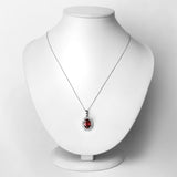 3.51 Carat Genuine Pink Tourmaline and White Diamond 14K White Gold Pendant