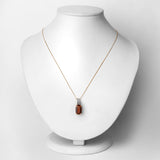 3.65 Carat Genuine Rarest Brown Brazialian Tourmaline and White Diamond 14K Yellow Gold Pendant