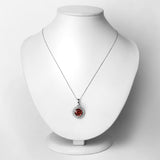 5.92 Carat Genuine Pink Tourmaline and White Diamond 14K White Gold Pendant