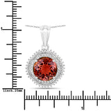 5.92 Carat Genuine Pink Tourmaline and White Diamond 14K White Gold Pendant