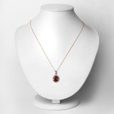 3.67 Carat Genuine Pink Tourmaline and White Diamond 14K Yellow Gold Pendant