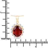 3.67 Carat Genuine Pink Tourmaline and White Diamond 14K Yellow Gold Pendant