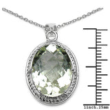 8.20 Carat Genuine Green Amethyst .925 Sterling Silver Pendant