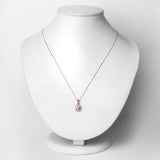 0.81 Carat Genuine Morganite and White Diamond 14K Rose Gold Pendant