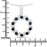 1.30 Carat Genuine Blue Sapphire and White Topaz .925 Sterling Silver Pendant