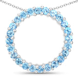 0.86 Carat Genuine Swiss Blue Topaz .925 Sterling Silver Pendant