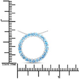 0.86 Carat Genuine Swiss Blue Topaz .925 Sterling Silver Pendant