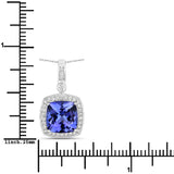 3.31 Carat Genuine Tanzanite and White Diamond 14K White Gold Pendant