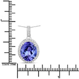 5.09 Carat Genuine Tanzanite and White Diamond 14K White Gold Pendant