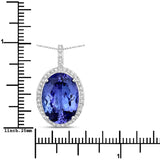 8.49 Carat Genuine Tanzanite and White Diamond 14K White Gold Pendant