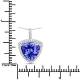 5.45 Carat Genuine Tanzanite and White Diamond 14K White Gold Pendant