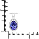 4.56 Carat Genuine Tanzanite and White Diamond 14K White Gold Pendant