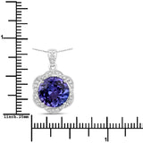 5.00 Carat Genuine Tanzanite and White Diamond 14K White Gold Pendant