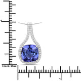 4.68 Carat Genuine Tanzanite and White Diamond 14K White Gold Pendant