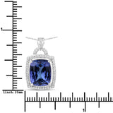 4.79 ct Genuine Tanzanite and White Diamond 14K White Gold Pendant