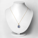 4.90 Carat Genuine Tanzanite and White Diamond 14K Yellow Gold Pendant