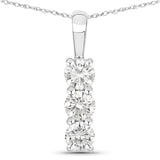 0.51 ct Genuine Lab Grown Diamond 14K White Gold Pendant