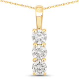 0.51 ct Genuine Lab Grown Diamond 14K Yellow Gold Pendant for women