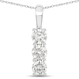 0.75 ct Genuine Lab Grown Diamond 14K White Gold Pendant for women