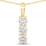 0.75 ct Genuine Lab Grown Diamond 14K Yellow Gold Pendant for women