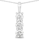 1.02 ct Genuine Lab Grown Diamond 14K White Gold Pendant for women