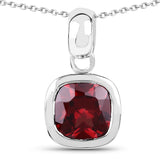 1.50 Carat Genuine Garnet .925 Sterling Silver Pendant
