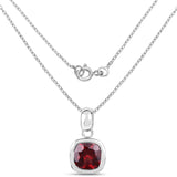 1.50 Carat Genuine Garnet .925 Sterling Silver Pendant