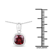 1.50 Carat Genuine Garnet .925 Sterling Silver Pendant