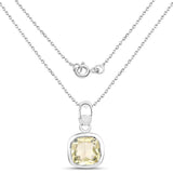 1.30 Carat Genuine Lemon Topaz .925 Sterling Silver Pendant