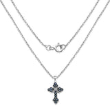2.13 Carat Genuine Blue Sapphire and 0.01 ct..t.w Genuine Diamond Accents Sterling Silver Pendant