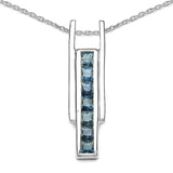 1.05 Carat Genuine Blue Sapphire Sterling Silver Pendant