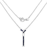 0.72 Carat Genuine Blue Sapphire .925 Sterling Silver Pendant