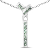 0.72 ct. Genuine Green Sapphire .925 Sterling Silver Pendant