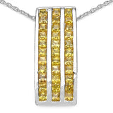 2.16 Carat Genuine Yellow Sapphire .925 Sterling Silver Pendant