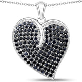 5.01 Carat Genuine Blue Sapphire .925 Sterling Silver Pendant