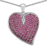 5.00 Carat Genuine Ruby Sterling Silver Pendant
