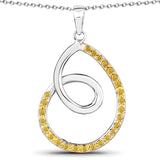 0.31 Carat Genuine Yellow Diamond .925 Sterling Silver Pendant